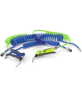 KIT ESPIRAL TUBO PU 10mm x 4m HI-VIS CON SOPLADORA 209 Y ENCHUFE E-SAFE