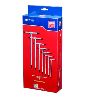 Juego 7 llaves mango T de 3 puntas allen hexagonales desde 2 a 8mm USAG