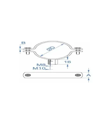 ABRAZADERA REFORZADA ZINCADA M8+M10 Ø115MM