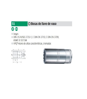 LLAVE VASO LARGO 1/2 BIHEX (12 CANTOS) 24mm REF. 51 STAHLWILLE