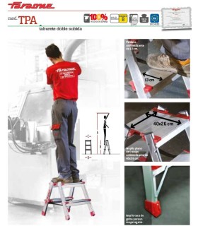 ESCALERA FARAONE TIJERA DOBLE 3+3 PELDAÑOS ALTURA: TJO 2.4M PLEG 0,65MT