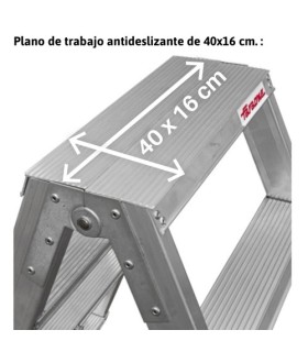 ESCALERA FARAONE TIJERA DOBLE 3+3 PELDAÑOS ALTURA: TJO 2.4M PLEG 0,65MT