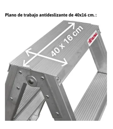 ESCALERA FARAONE TIJERA DOBLE 3+3 PELDAÑOS ALTURA: TJO 2.4M PLEG 0,65MT