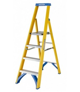 ESCALERA FIBRA VIDRIO 4 PELDAÑOS TIJERA