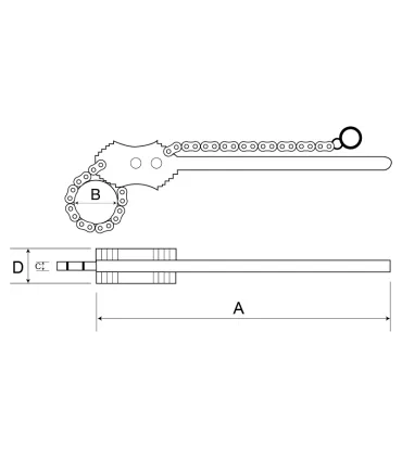 LLAVE DE CADENA 6" Ø 200MM L 915MM