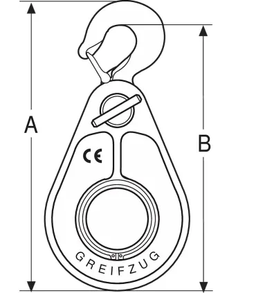 POLEA DESMONTABLE P-70 4.000KG para cable hasta Ø16mm