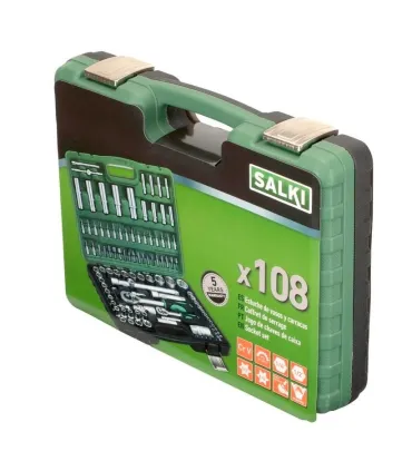 MALETA PRO LLAVES VASOS 108 PCS SALKI 1/2" + 1/4"