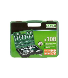 MALETA PRO LLAVES VASOS 108 PCS SALKI 1/2" + 1/4"