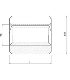 TUERCA BRONCE HEXAGONAL.LISA TR 16x4 DCHA 24MM X35MM