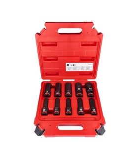 JUEGO 10 VASOS IMPACTO 1/2" MILWAKEE 10-24mm