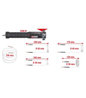 KIT PISTOLA CALENTADORA INDUCCION 1000W