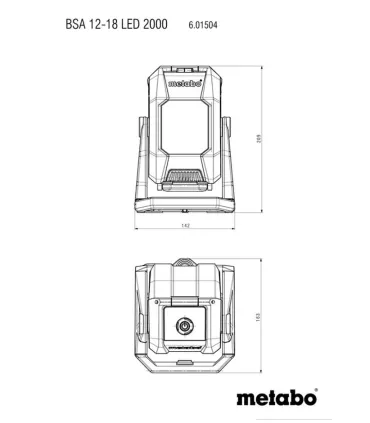 FOCO OBRA BATERIA METABO BSA18LED 2000Lumens ***SOLO CARCASA