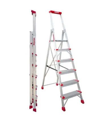 ESCALERA FARAONE ALUM.TIJERA 4 Peld + Bandeja