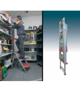 ESCALERA PROF. ALU. 3 PELDAÑOS ANCHOS PLEGABLE