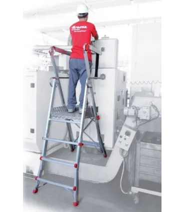 ESCALERA PLS-5 5 PELDAÑOS, PLATAFORMA REGULABLE EN ALTURA