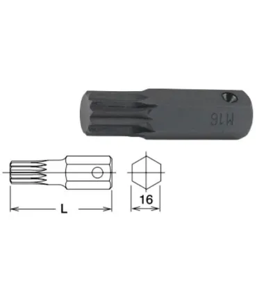 PUNTA IMPACTO XZN M16 PARA VASO 16mm L60mm