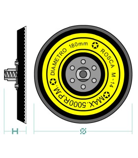 DISCO ESPONJA VELCRO 180 M-14