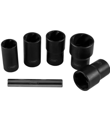 JUEGO 5 VASOS EXTRACTOR TORNILLOS/ TUERCAS 17 A 27MM