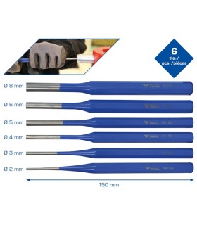 JUEGO 6 PUNZON CILIN. S/Larga  Ø 2-8mm SUELTOS