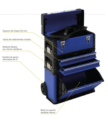 TROLLEY HERRAMIENTA ALYCO REFORZADO, COLOR AZUL