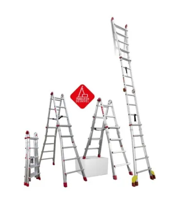 ESCALERA TELESCOPICA TIJERA 8x8 2,12m PLEGADA 1,30m ESTIR.4,2m