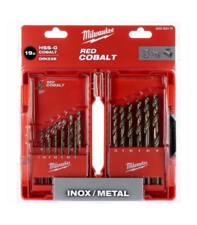 ESTUCHE MILWAUKEE 19 BROCAS RED COBALTO Ø 1-10mm