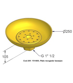 PLATO RECOGEDOR LAVA-OJOS AMARILLO