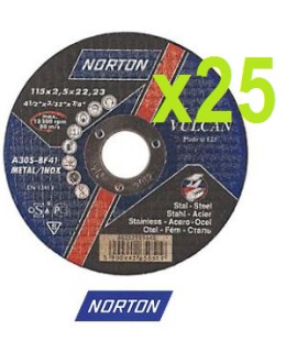 CAJA 25 DISCOS CORTE ACERO+INOX 115x1x22