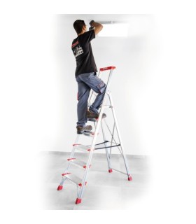 ESCALERA FARAONE ALUM.TIJERA 3 Peld+Bandeja