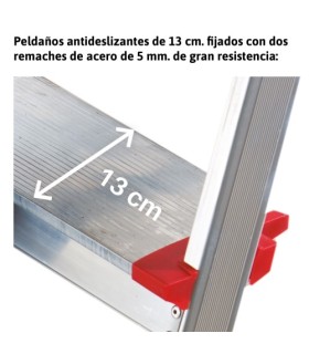 ESCALERA FARAONE ALUM.TIJERA 3 Peld+Bandeja