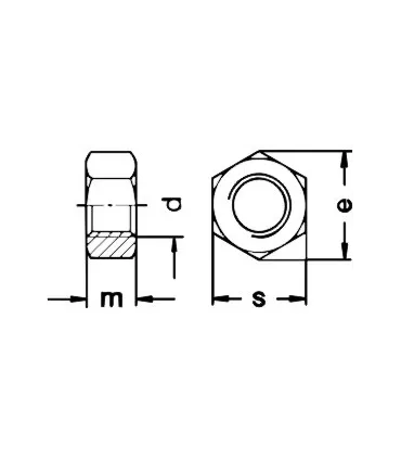 TUERCA DIN 934 MF 10/125 IZQUIERDA
