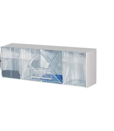 CONTENEDOR BASCULANTE 4 CAJONES GRIS