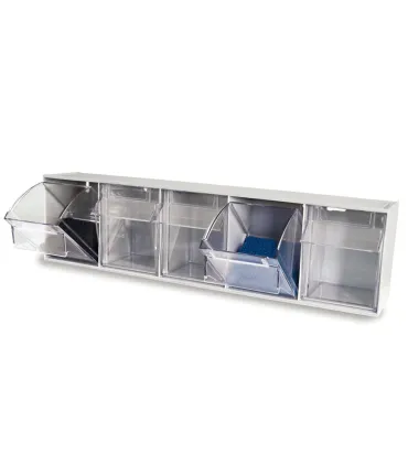 CONTENEDOR BASCULANTE 5 CAJONES GRIS