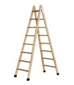 ESCALERA 8 PELD.TIJERA MADERA 2m C/TACOS