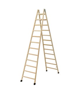 ESCALERA 12 PELD.TIJERA MADERA 3,25m C/TACOS