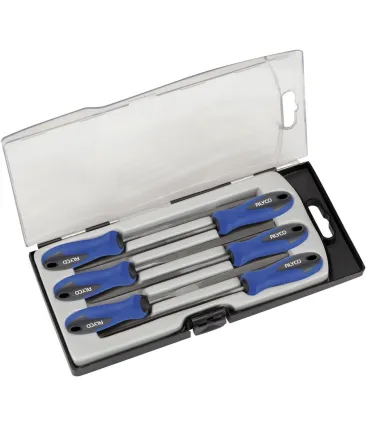 JUEGO 6 LIMAS AGUJA 4" 100mm CON MANGO