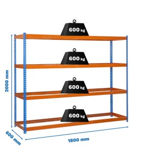 KIT ESTANTERIA SIMONTALLER ST1806-3 2000x1800x600 cap. 600kg