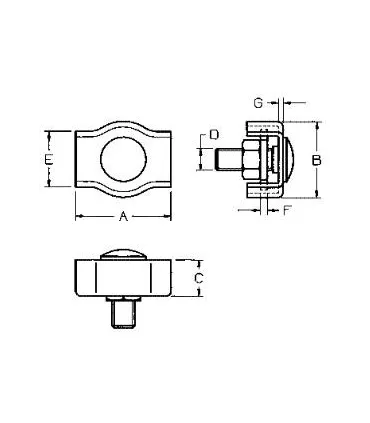 SUJETACABLES PLANO SIMPLE CABLE 4mm SPS-204