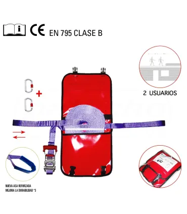 LINEA DE VIDA HORIZONTAL CINTA 20 METROS (2 OPERARIOS)