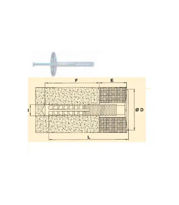 TACO C/CLAVO PARA FIJACION DE PANELES AISLANTES  10x90