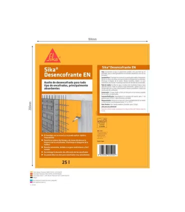 BIDON 25LTS. DESENCOFRANTE SIKA EN.  ENCOFRADOS ABSORVENTES