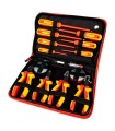 ESTUCHE 12 HERRAMIENTAS ELECTRICISTA 1000V. 7 DEST+1 BUSCA+ 4 ALICATES