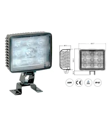 FOCO TRABAJO FIJO LEDS 10-30V 2.000 LUMENS