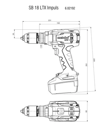 TALADRO PERCUTOR METABO SB18LTX IMPULS "SIN BATERIA", SOLO CARCASA