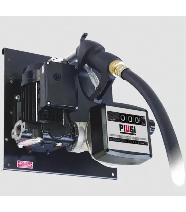 KIT SURTIDOR GASOIL 220V 60L/Min 3/4CV. Con soporte mural, contador, 4mt manguera y pistola