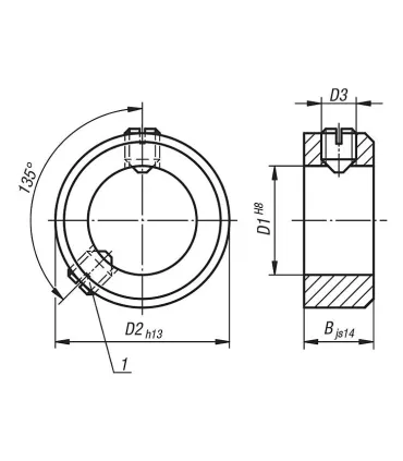 ANILLO RETENCION EJE Ø 20MM + PRISIONERO 20x32x14