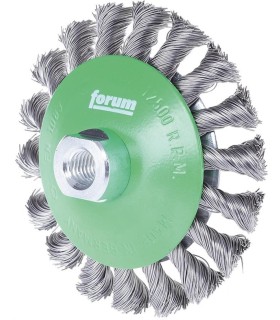 CEPILLO CONICO Ø115 PUAS TRENZADAS INOX 0,35 M14