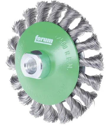 CEPILLO CONICO Ø115 PUAS TRENZADAS INOX 0,35 M14