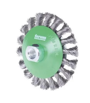 CEPILLO CONICO Ø115 PUAS TRENZADAS INOX 0,35 M14