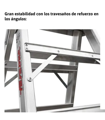ESCALERA TIJERA DOBLE 5+5 PELDAÑOS ANCHO ALTURA: TJO 2,3M PLEG 1,20MT